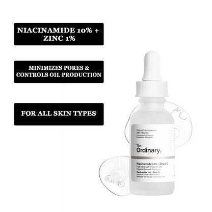 The Ordinary Niacinamide Serum 10% + Zinc 1% Supersize Serum [Buy 1 Get 1 Free] | Best Quality Serum 30ML