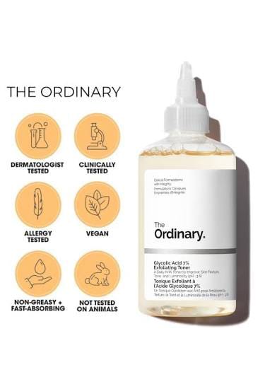 The Ordinary Glycolic Acid 7% Toning Solution Exfoliating Toner for Brighter & Smoother Skin
